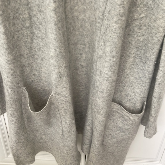 Madewell Long Grey Cardigan in Cozy Wool & Alpaca Blend Yarn sz S Lounge - Picture 2 of 11